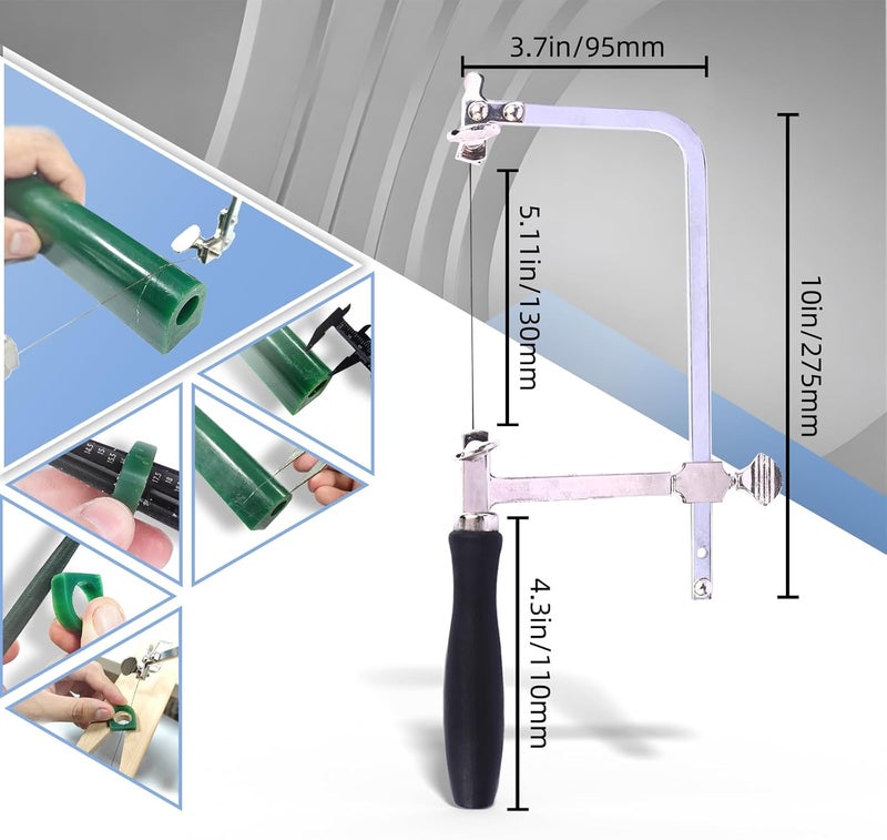 PHYHOO Jewelers Wax Ring Carving Tool Kit Jewelry Ring Wax Tube Molds Making Lost Wax Casting Kit Wax Ring Saw with Blades Wax Ring Sizer Jewelers Wax File Bench Pin - Image 3